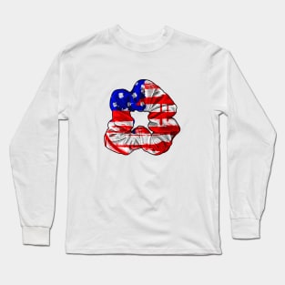 Scrunchie VSCO Girl Hair Tie Girls USA Flag American Patriotic America Long Sleeve T-Shirt